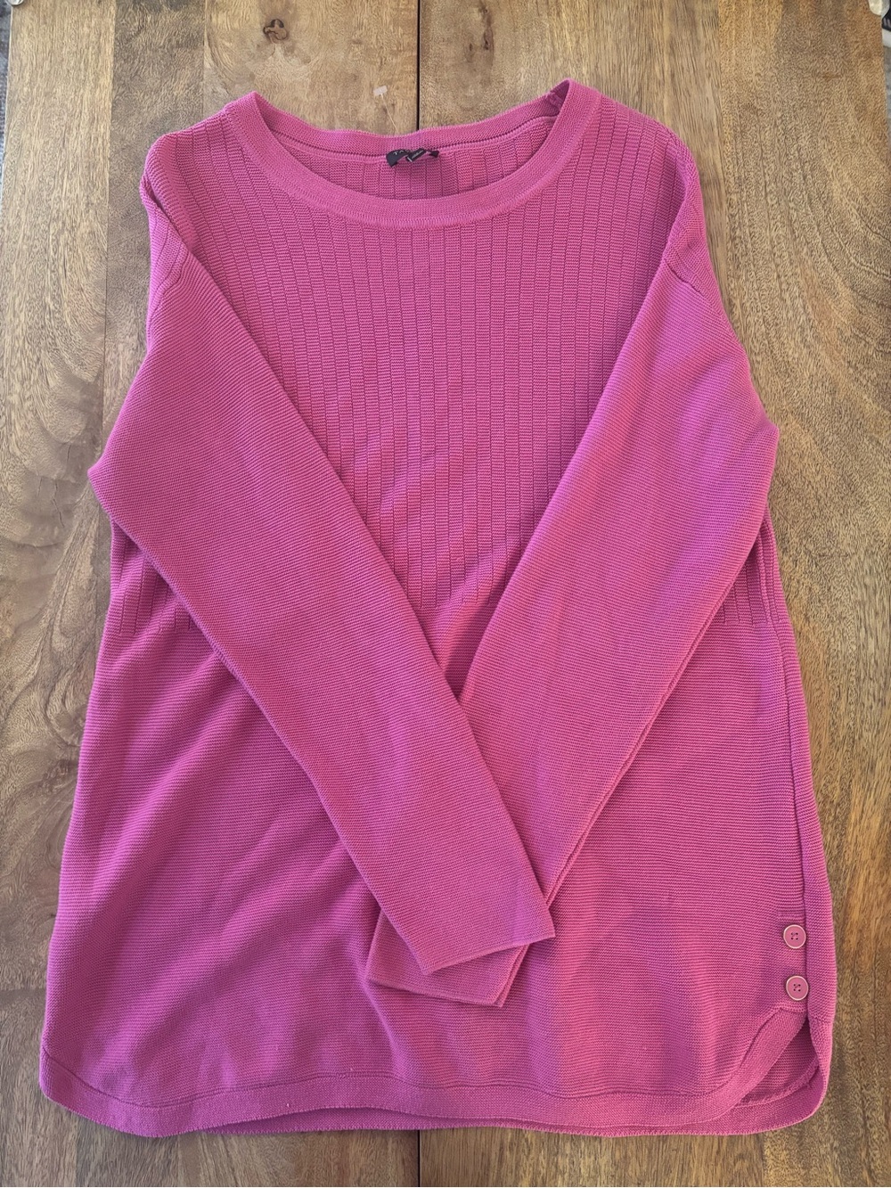 Talbots Pink Ribbed Crewneck Sweater